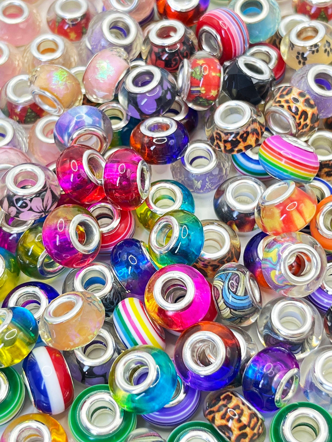 B ( Hot! ) DIY Acrylic Beads Lucky Bags for Beadable Pen/ Key Chain - Open in live